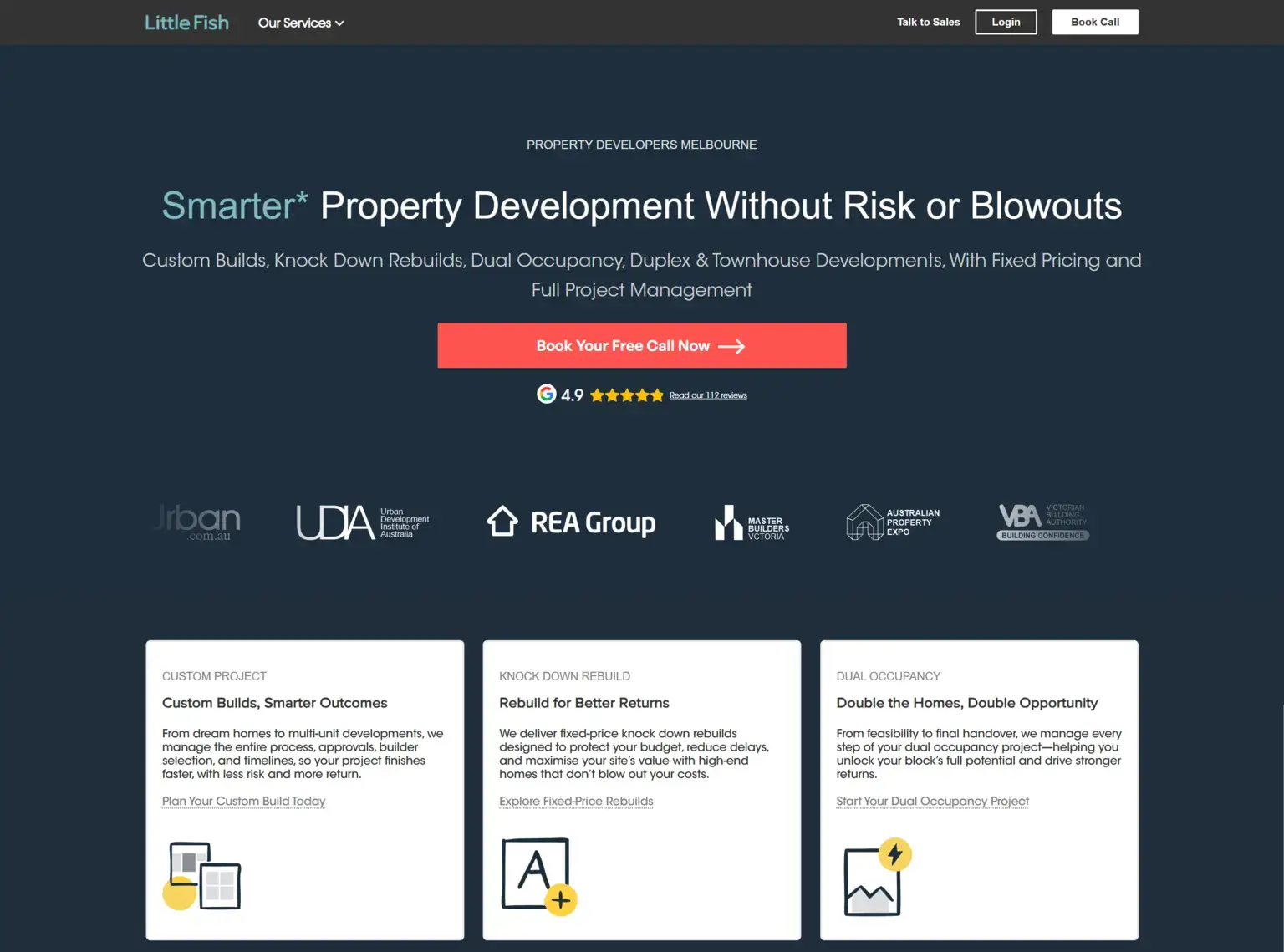 Little Fish Properties real estate project management website